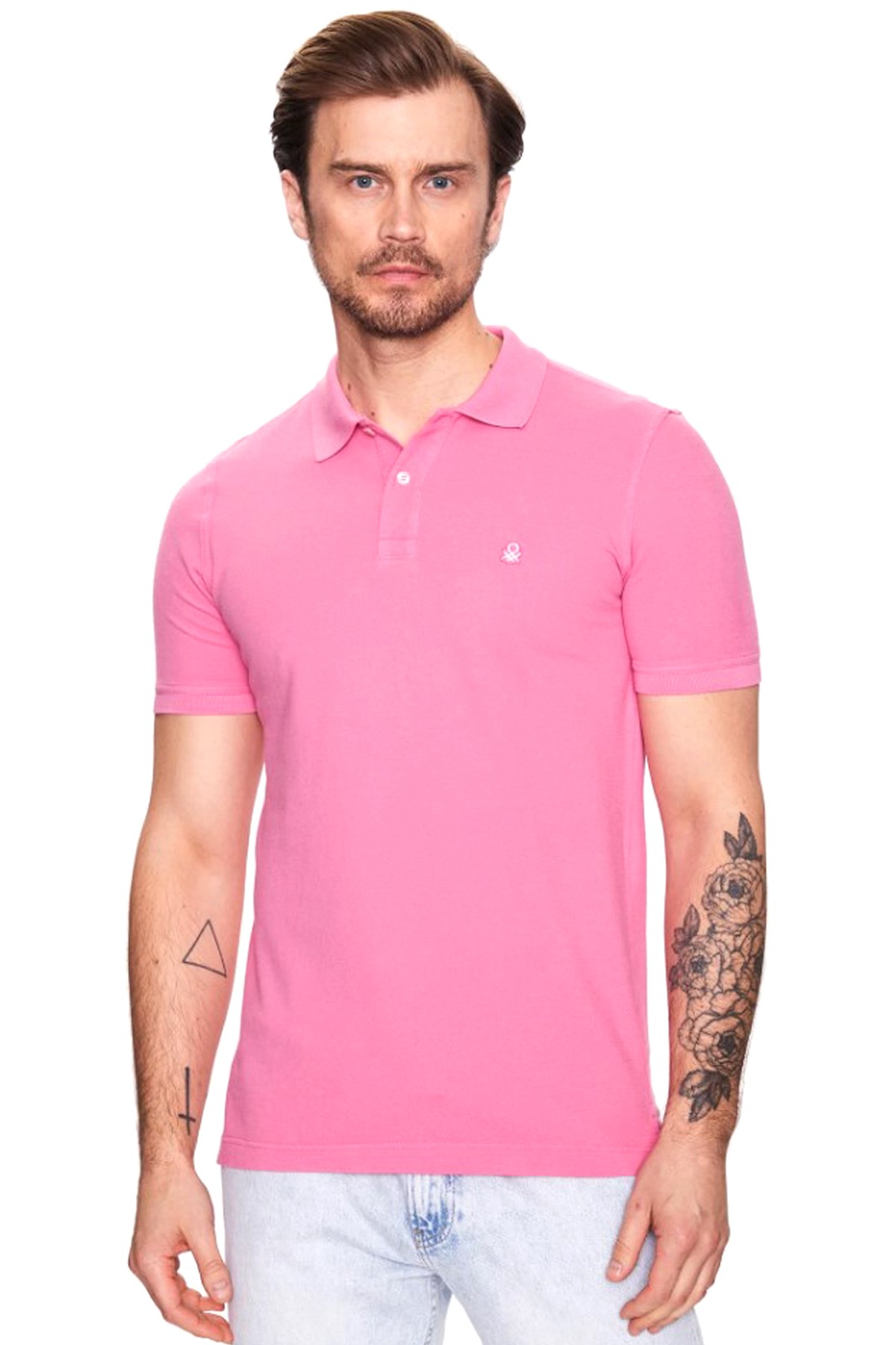 Benetton Erkek Polo Tişört 3089J3179 Pembe