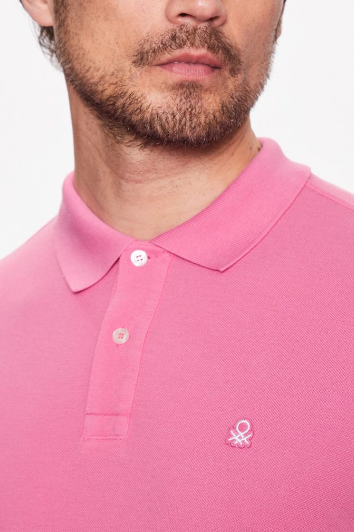 Benetton Erkek Polo Tişört 3089J3179 Pembe