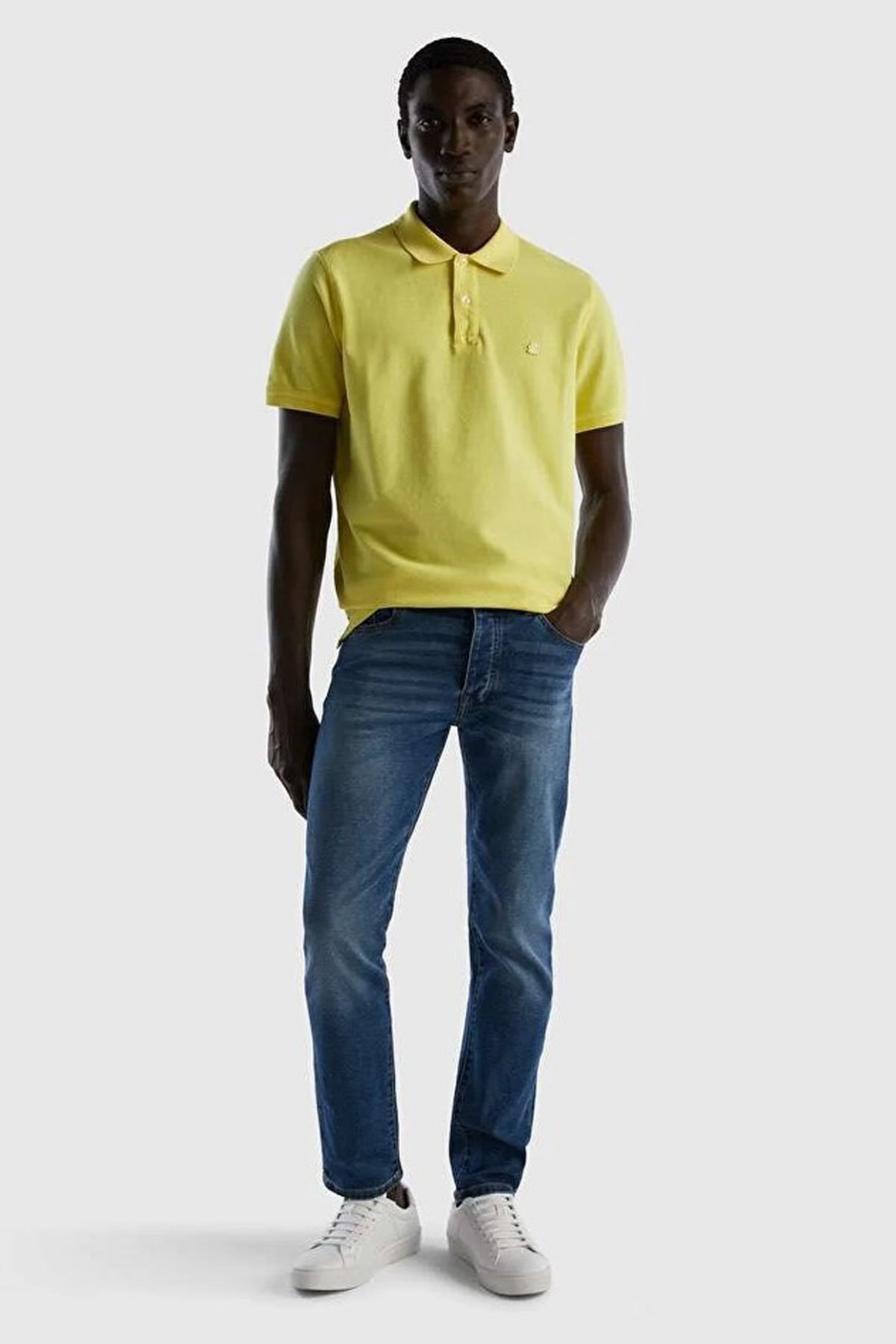 Benetton Erkek Polo Tişört 3089J3179 Sarı