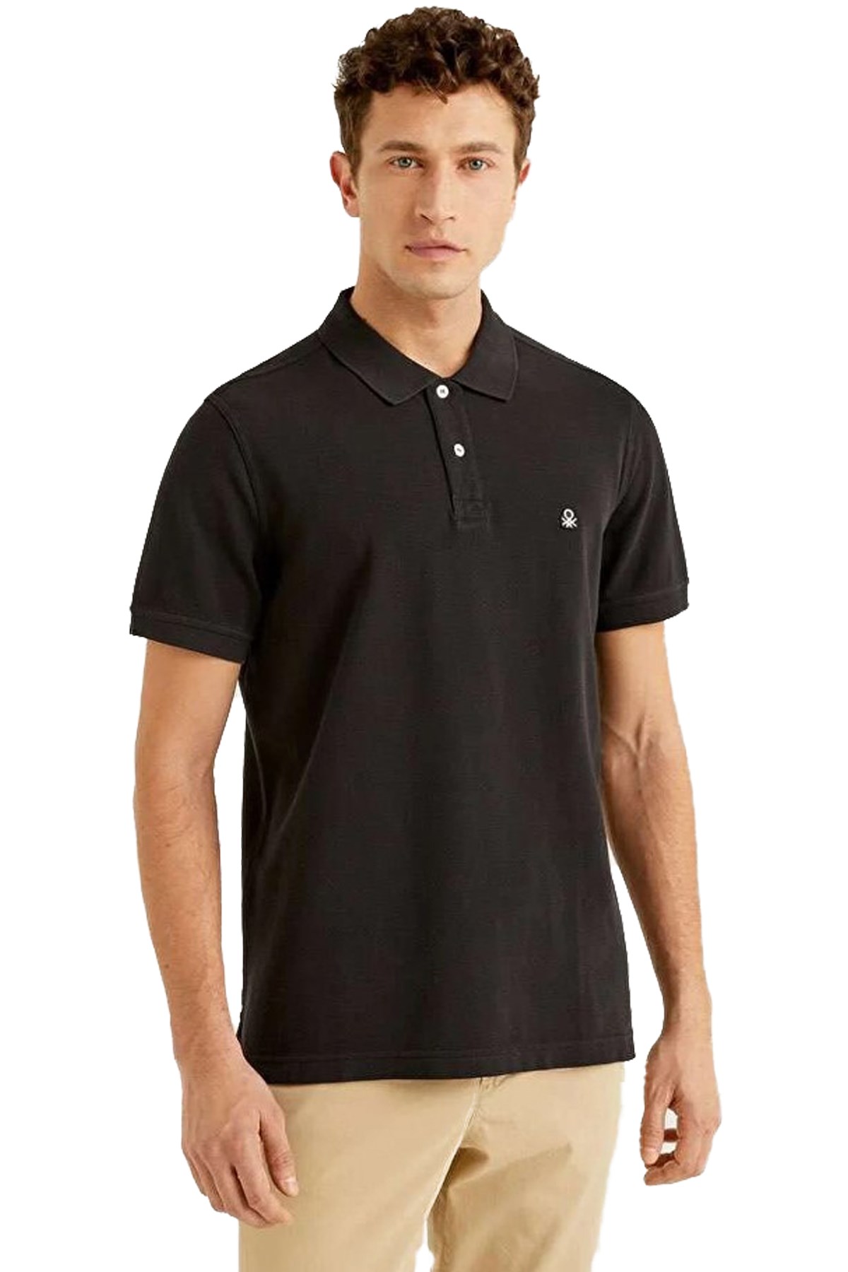Benetton Erkek Polo Tişört 3089J3179 Siyah