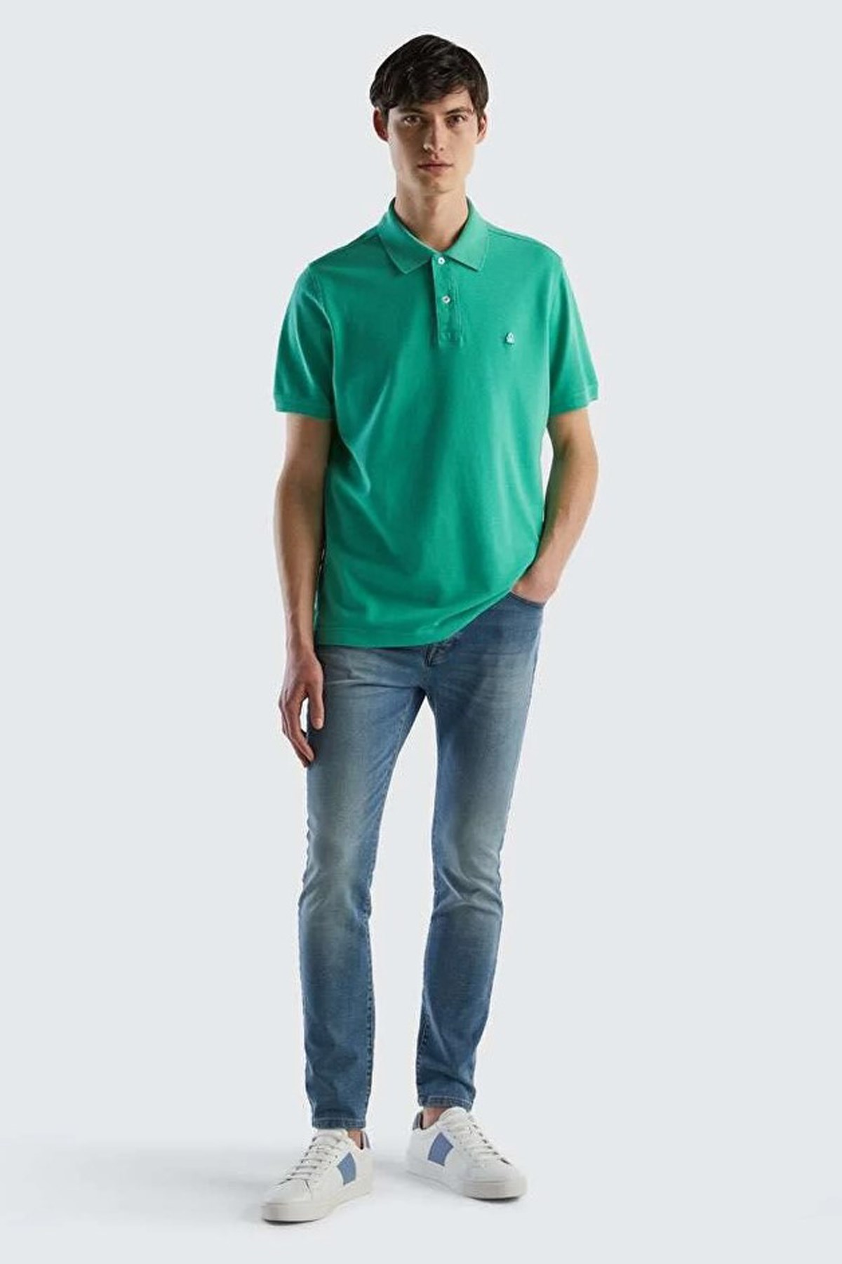 Benetton Erkek Polo Tişört 3089J3179 Yeşil