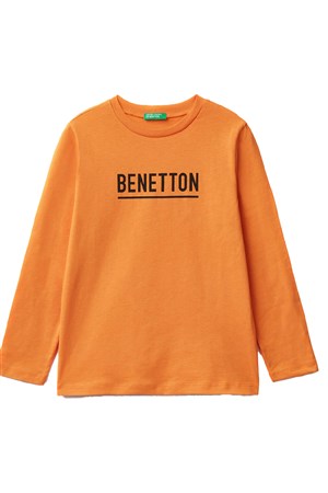 Benetton Çocuk Sweatshirt 3096C10C7 Turuncu