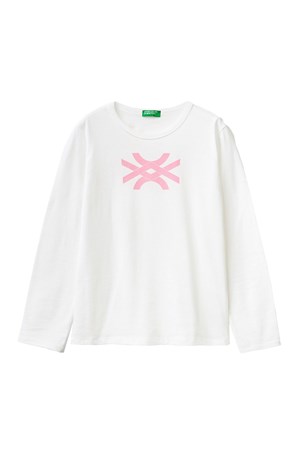 Benetton Çocuk Sweatshirt 3096C10C9 Beyaz