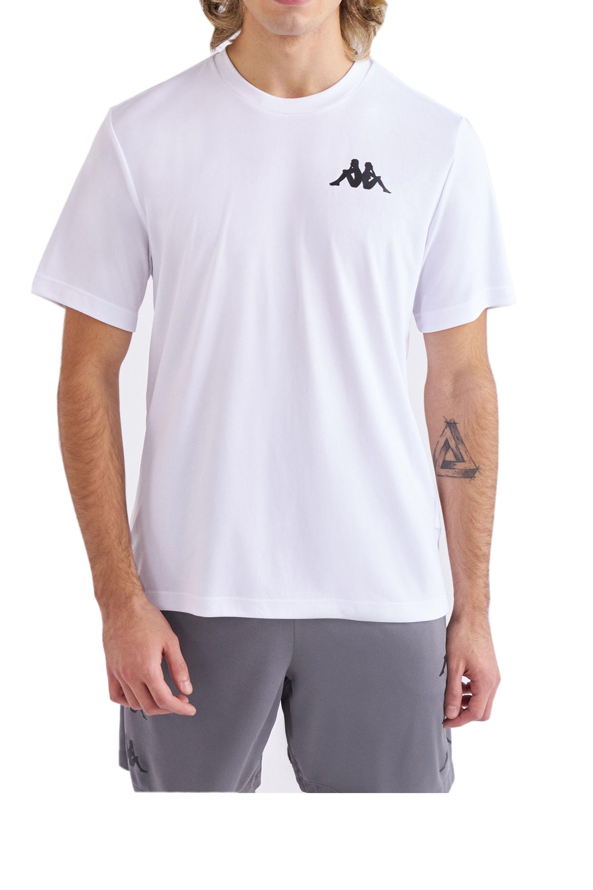 Kappa Kombat Crew Neck Erkek Tişört Beyaz