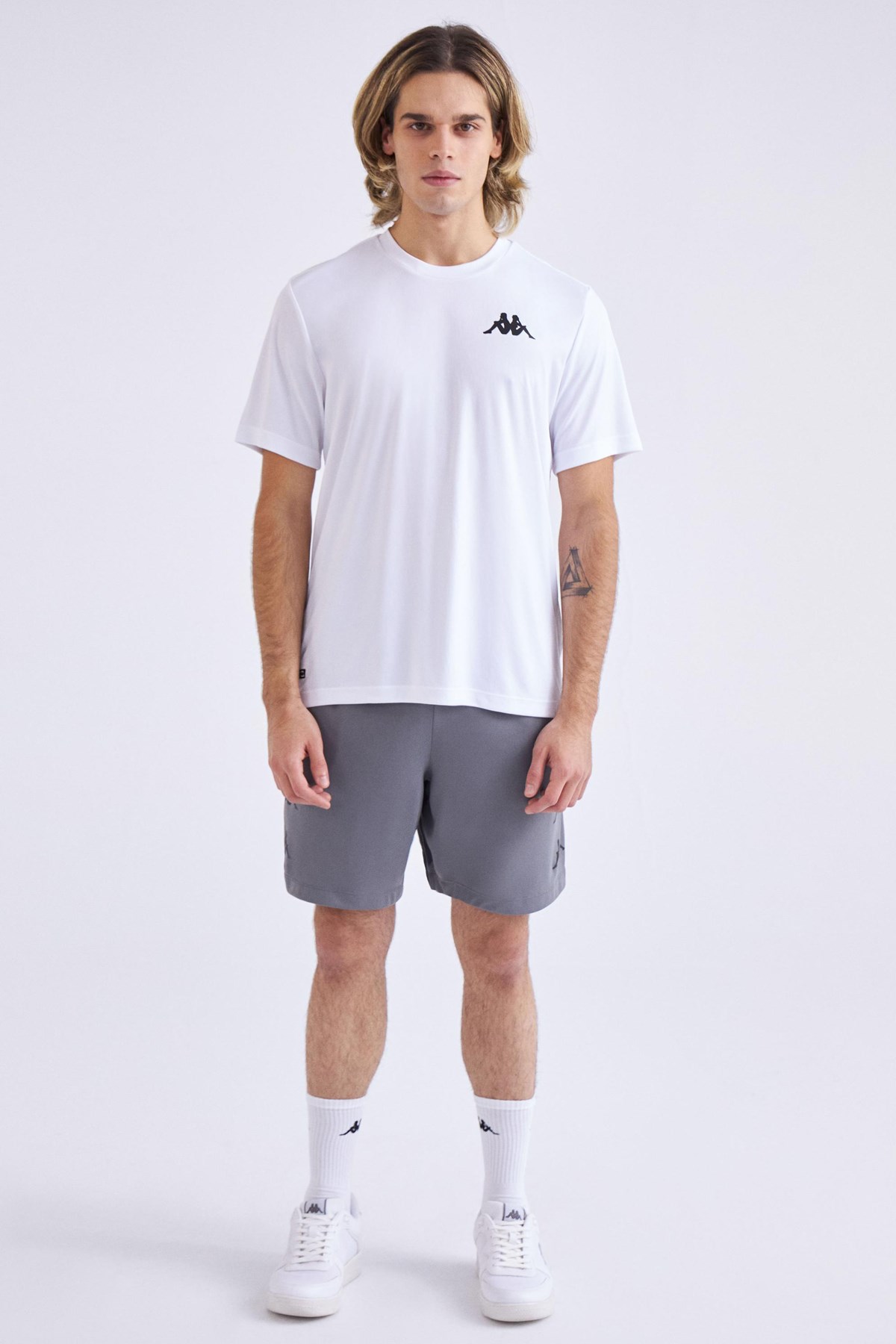 Kappa Kombat Crew Neck Erkek Tişört Beyaz