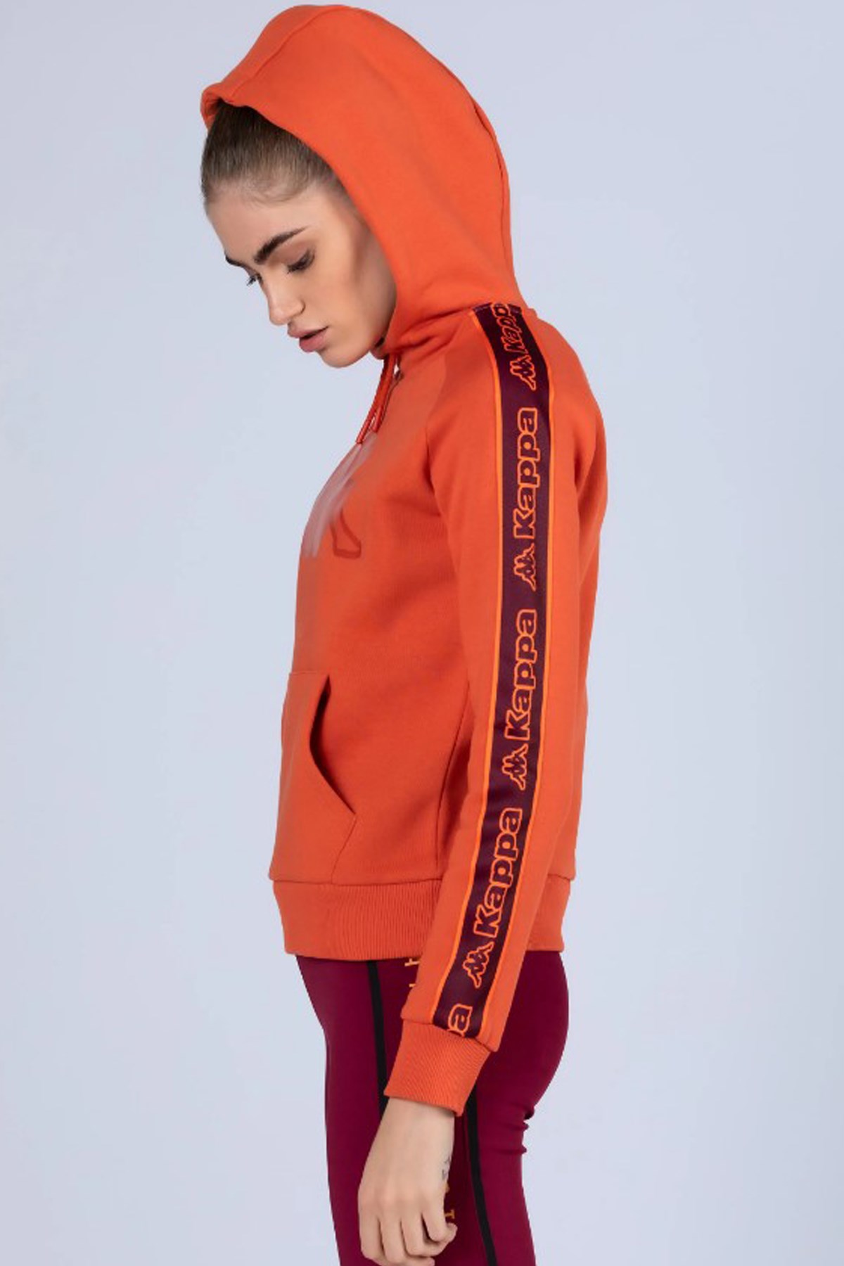 Kappa Logo Tape Ardac Kadın Sweatshirt 341H3NW Turuncu