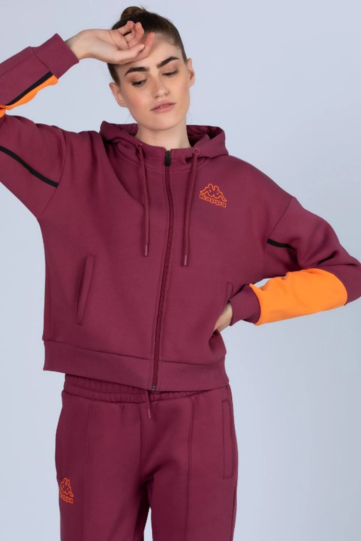 Kappa Logo Dago Kadın Sweatshirt 341H3PW Kırmızı
