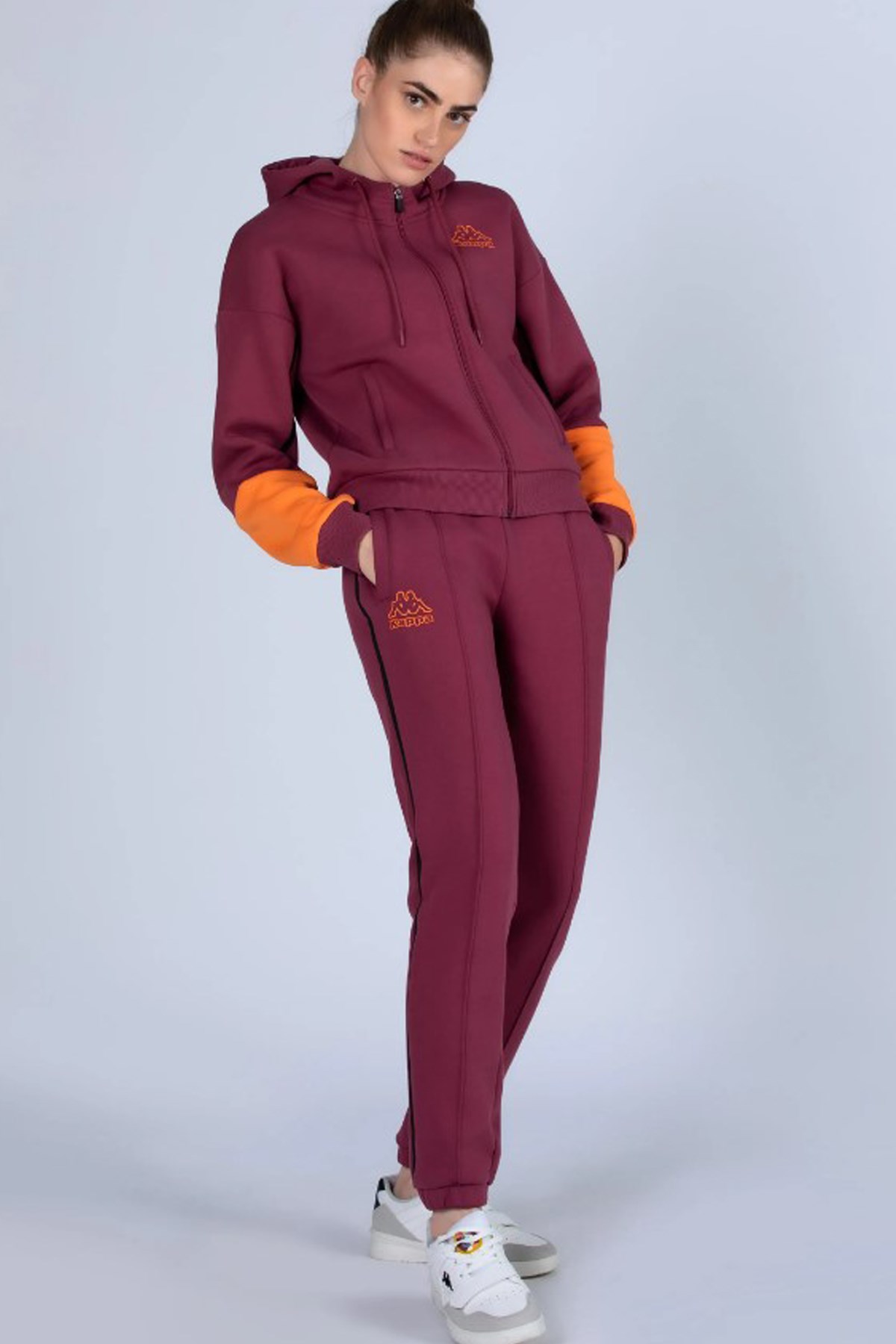 Kappa Logo Dago Kadın Sweatshirt 341H3PW Kırmızı