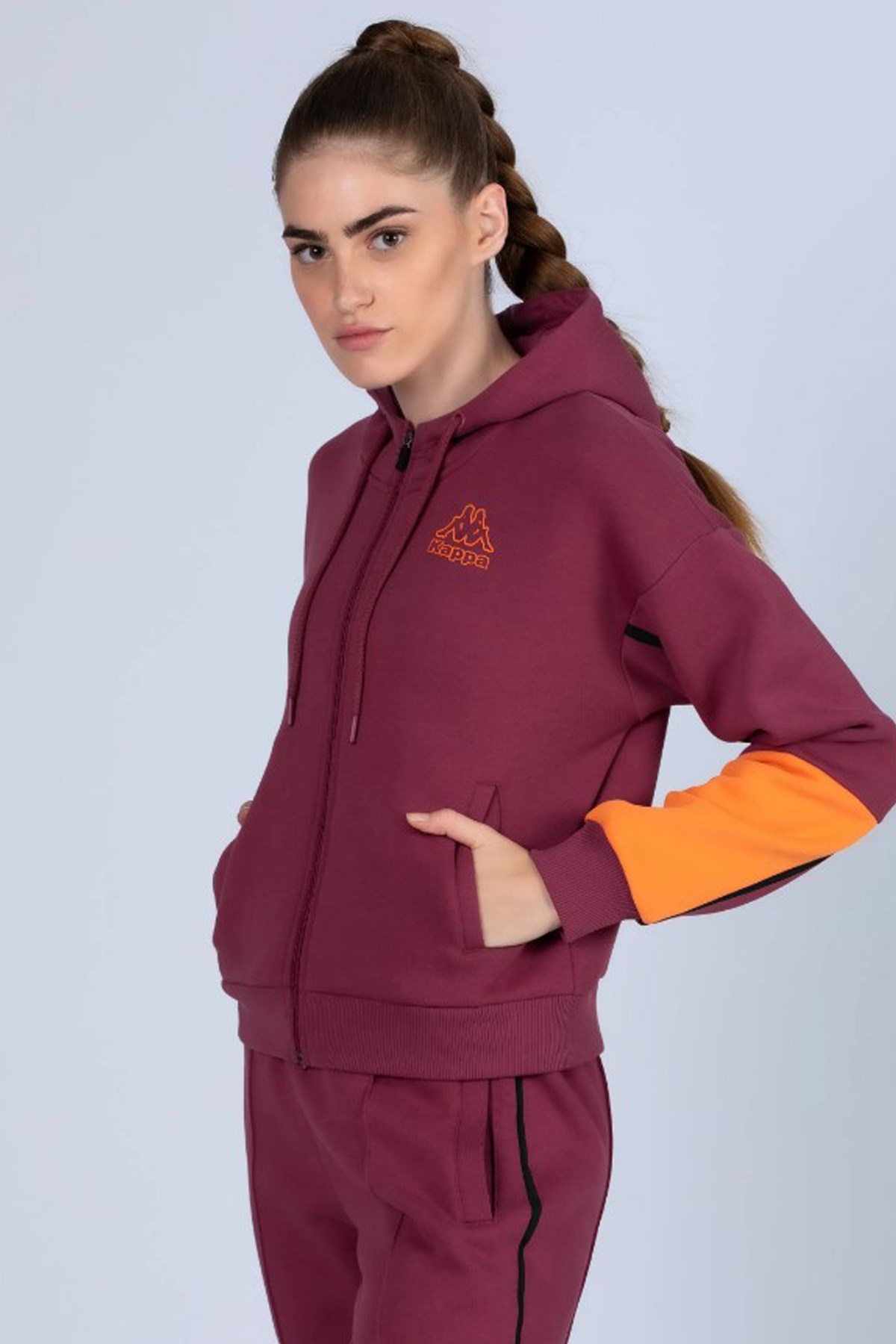 Kappa Logo Dago Kadın Sweatshirt 341H3PW Kırmızı