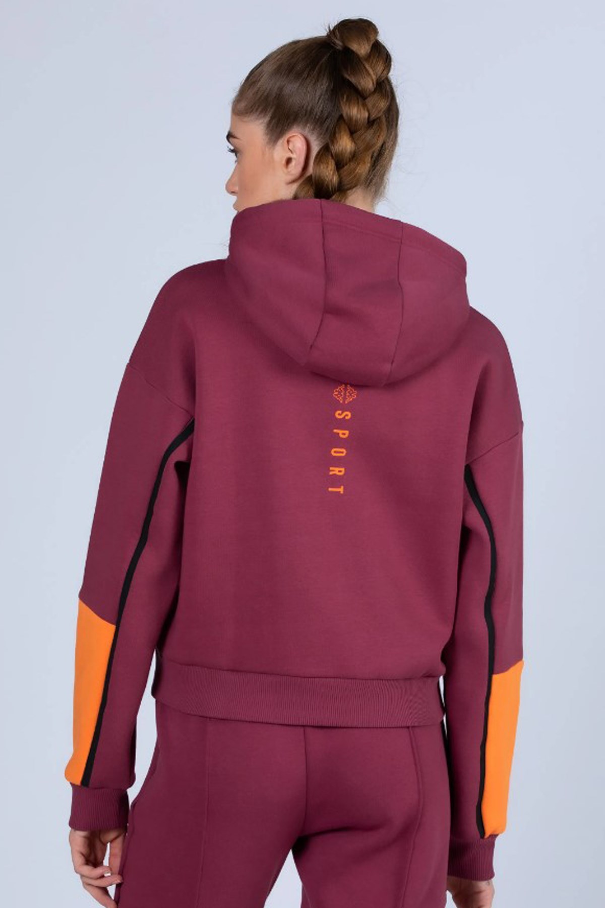 Kappa Logo Dago Kadın Sweatshirt 341H3PW Kırmızı