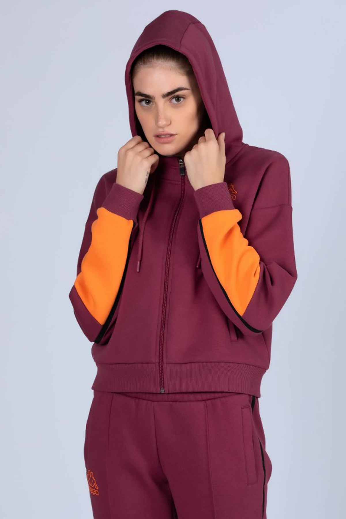 Kappa Logo Dago Kadın Sweatshirt 341H3PW Kırmızı