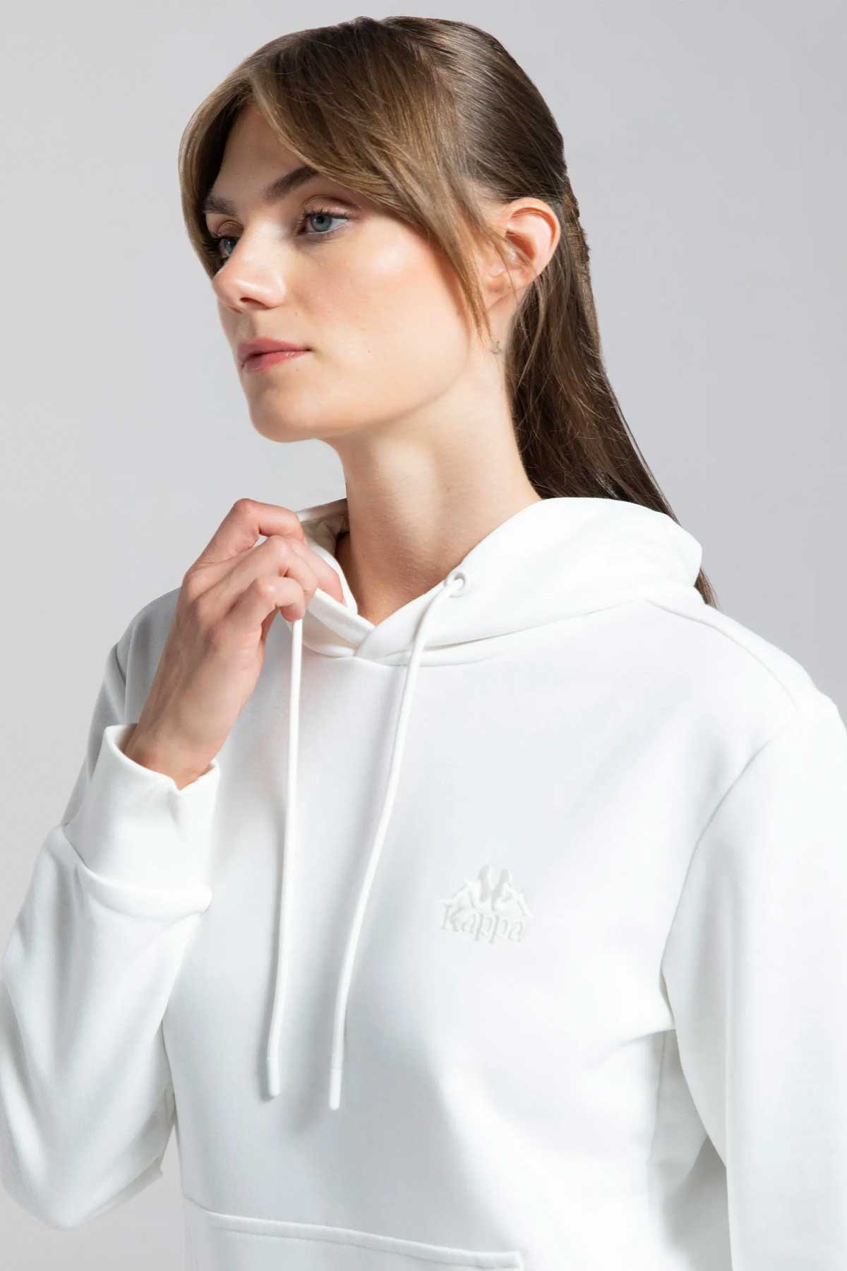 Kappa Authentic Rua Kadın Sweatshirt 341P7RW Beyaz