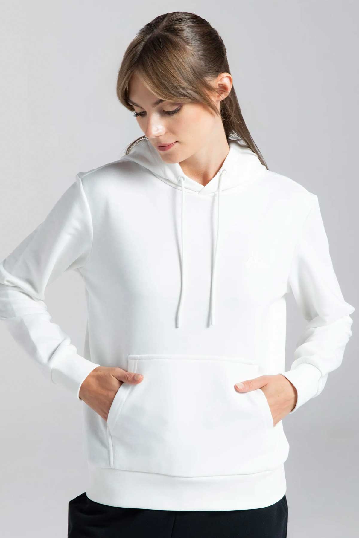 Kappa Authentic Rua Kadın Sweatshirt 341P7RW Beyaz