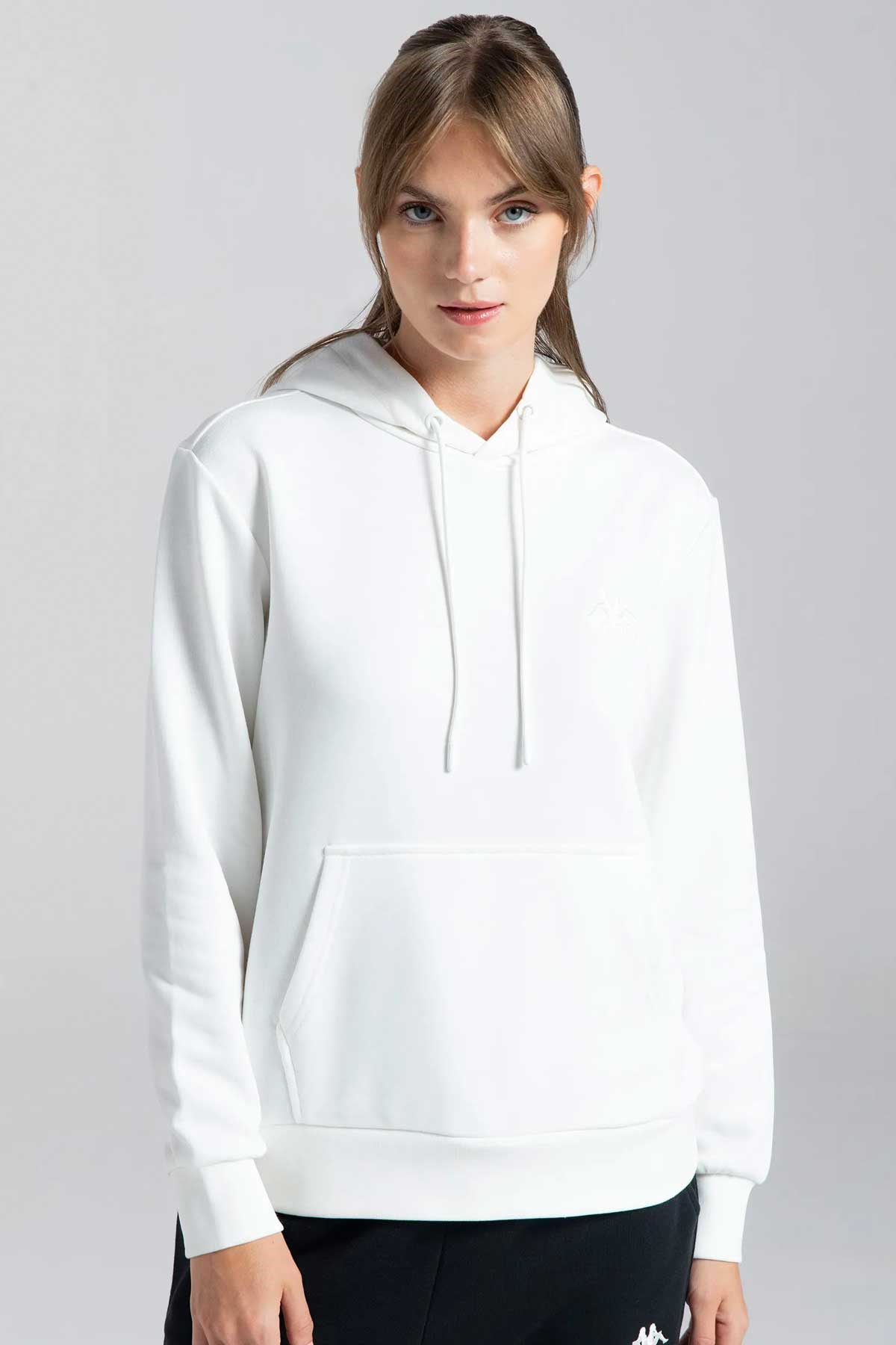 Kappa Authentic Rua Kadın Sweatshirt 341P7RW Beyaz