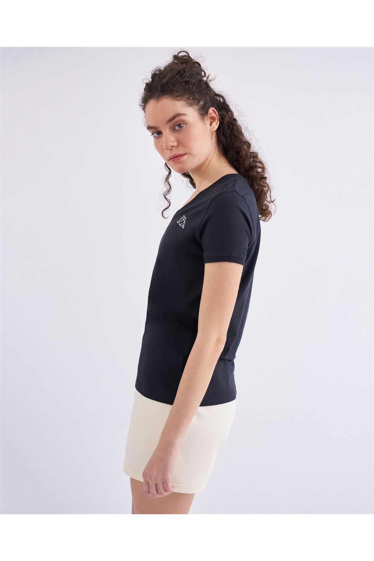 Kappa Logo Cabou Kadın Tişört Siyah