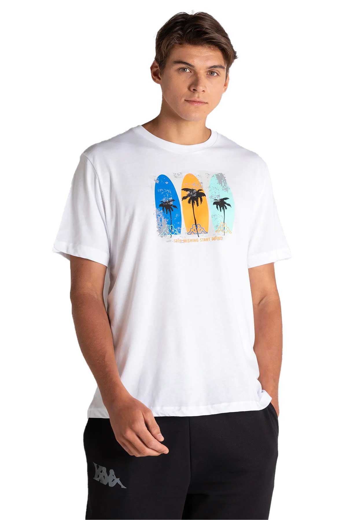 Kappa Logo Atlantic Erkek Tişört 361E88W Beyaz