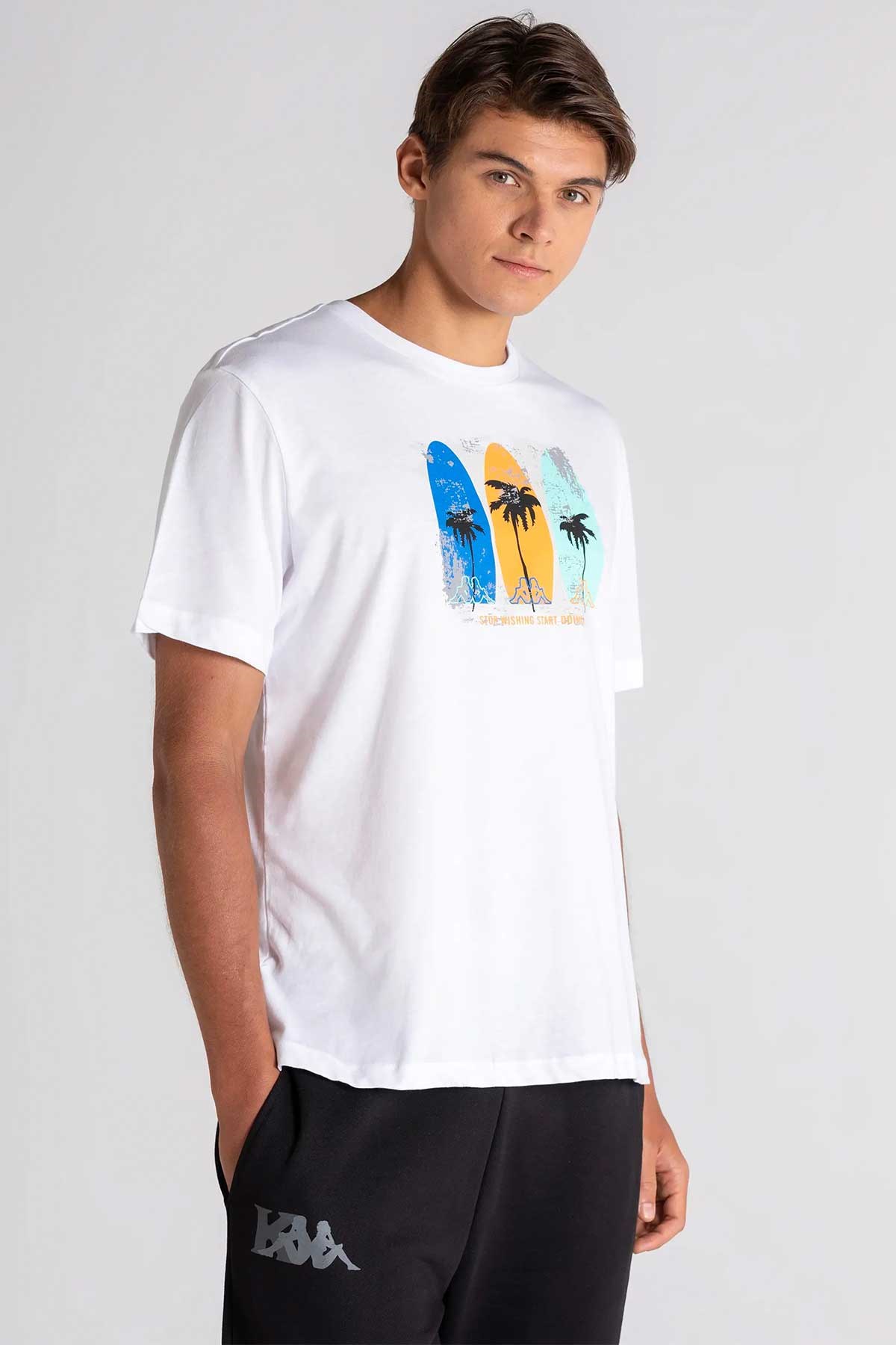 Kappa Logo Atlantic Erkek Tişört 361E88W Beyaz