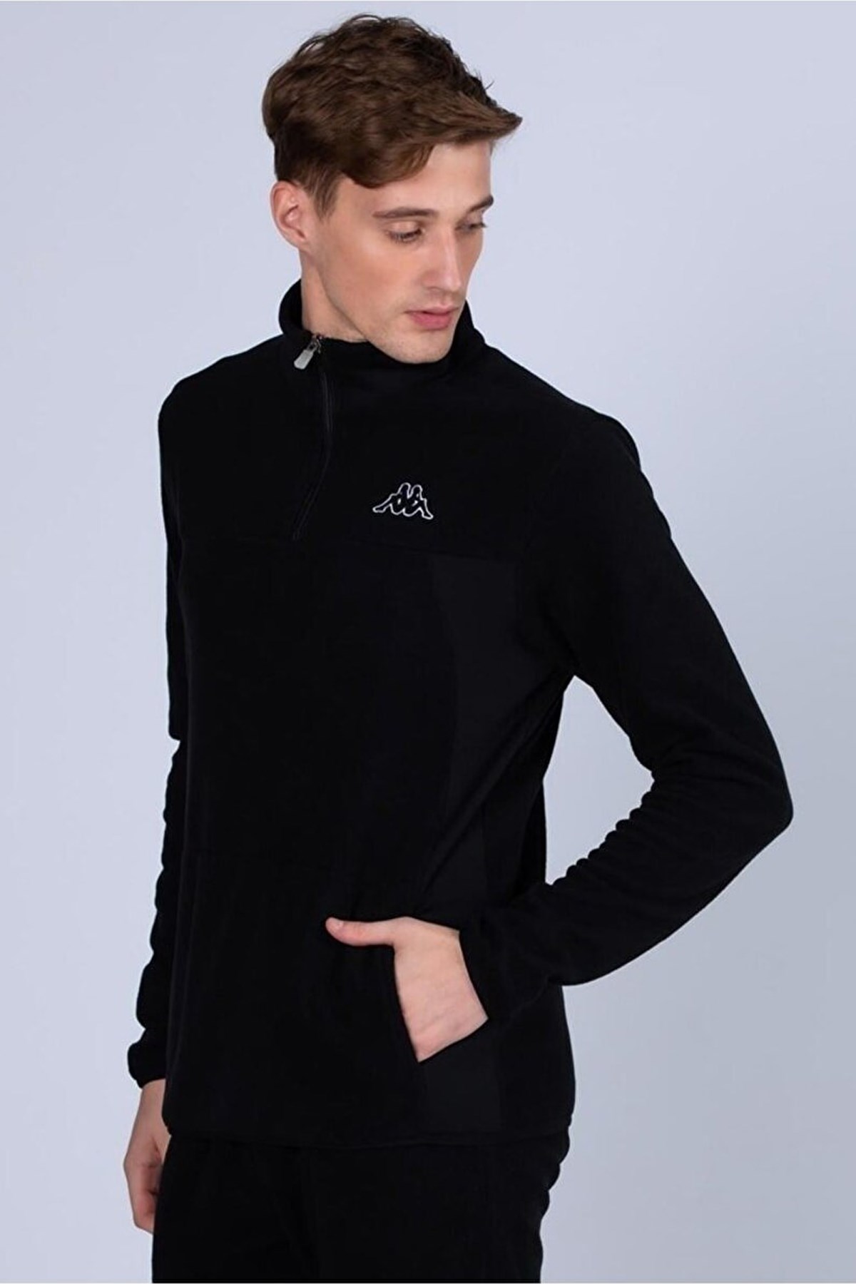 Kappa Logo Vauste Erkek Sweatshirt 361G3PW Siyah