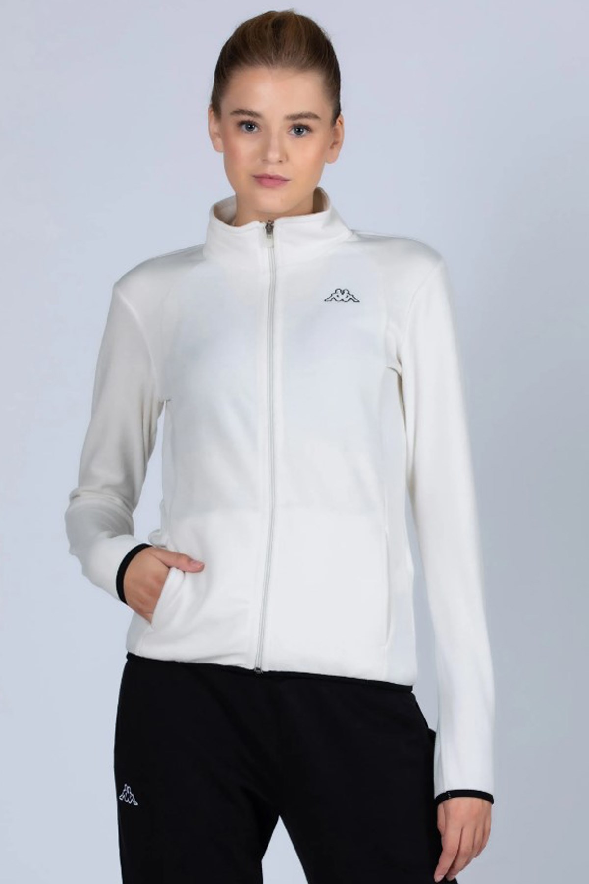 Kappa Logo Vavaux Kadın Polar Ceket 361G3QW Beyaz