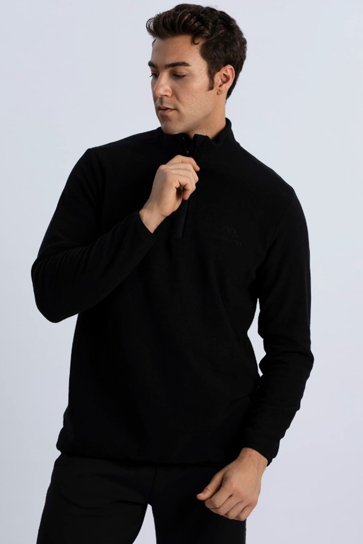 Kappa Logo Mellow Erkek  Polar Sweatshirt 361G3RW Siyah