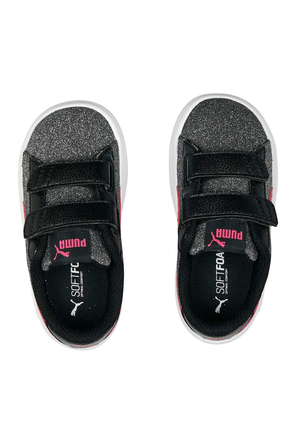 Puma Smash V2 Glitz Bebek Spor Ayakkabı 36738034 Siyah