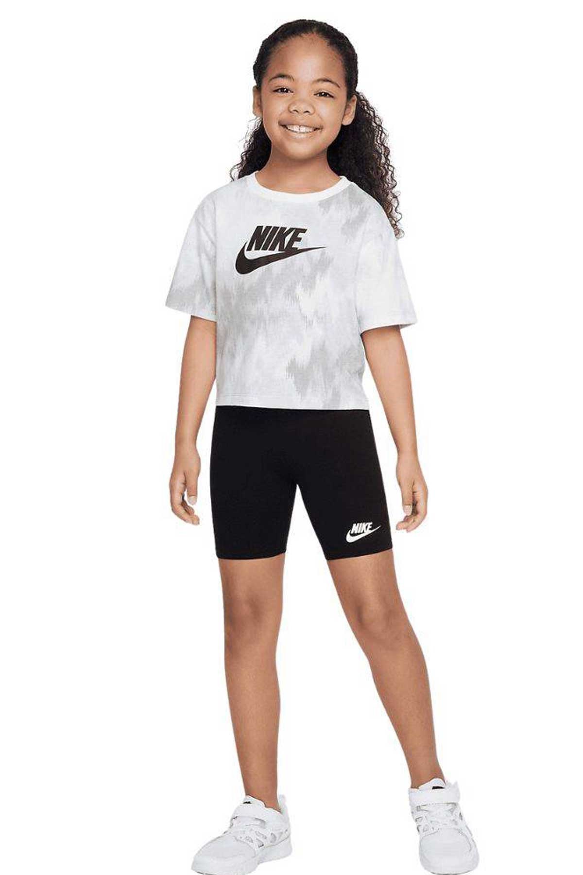 Nike Boxy Çocuk Tişört ve Şort Takım 36K457-023 Siyah