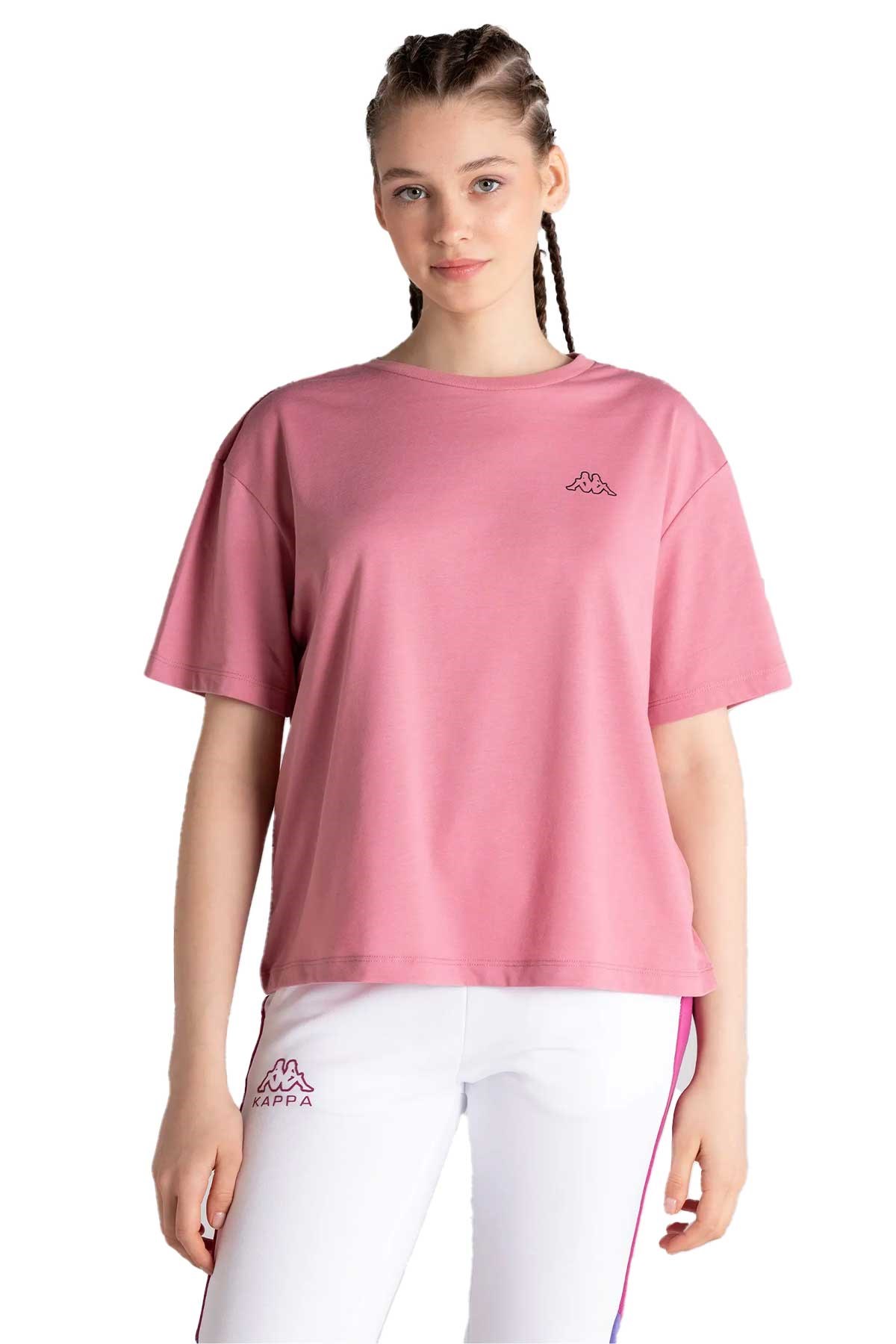 Kappa Logo Palm Beach Kadın Tişört 371E6TW Pembe