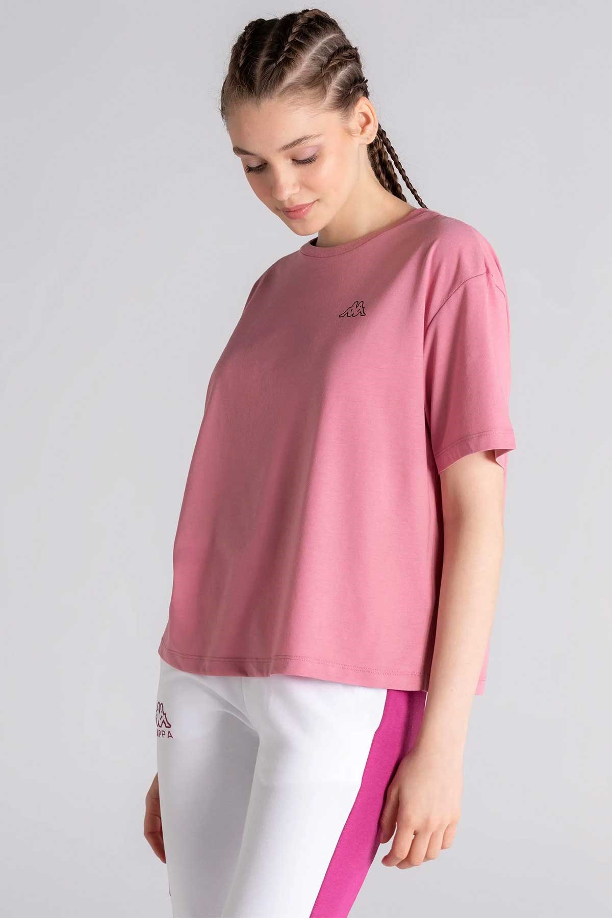 Kappa Logo Palm Beach Kadın Tişört 371E6TW Pembe