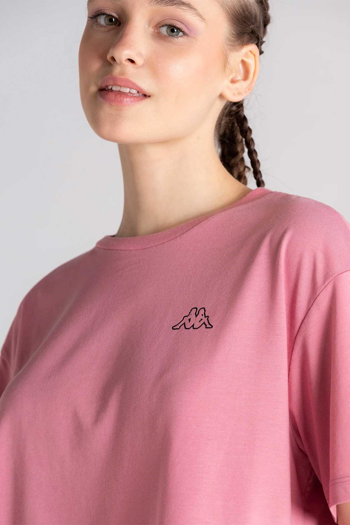Kappa Logo Palm Beach Kadın Tişört 371E6TW Pembe