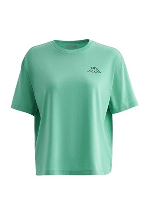 Kappa Logo Palm Beach Kadın Tişört 371E6TW Yeşil