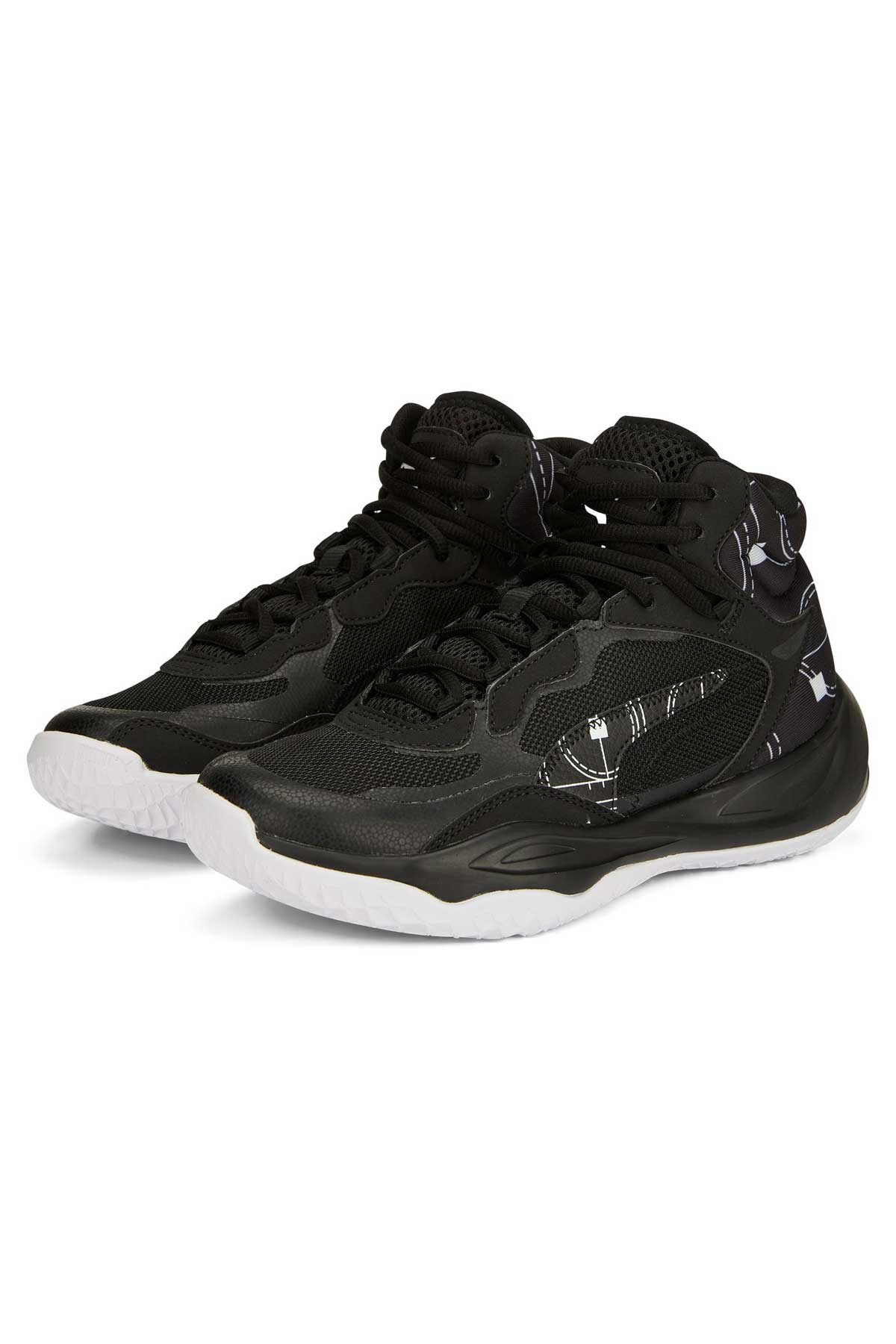 Puma Playmaker Pro Mid Çocuk Spor Ayakkabı 37858101 Siyah