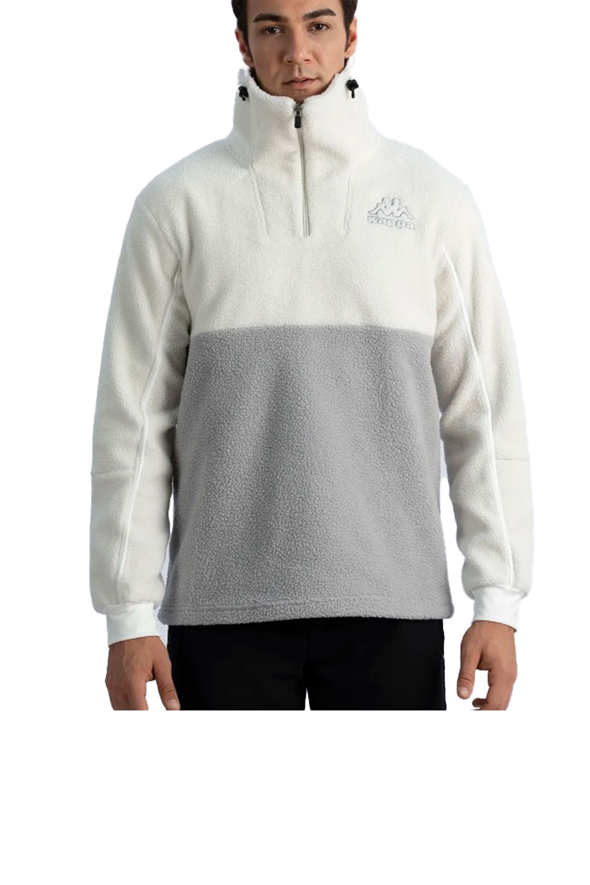 Kappa Logo Dome Erkek Sweatshirt 381K4MW Beyaz