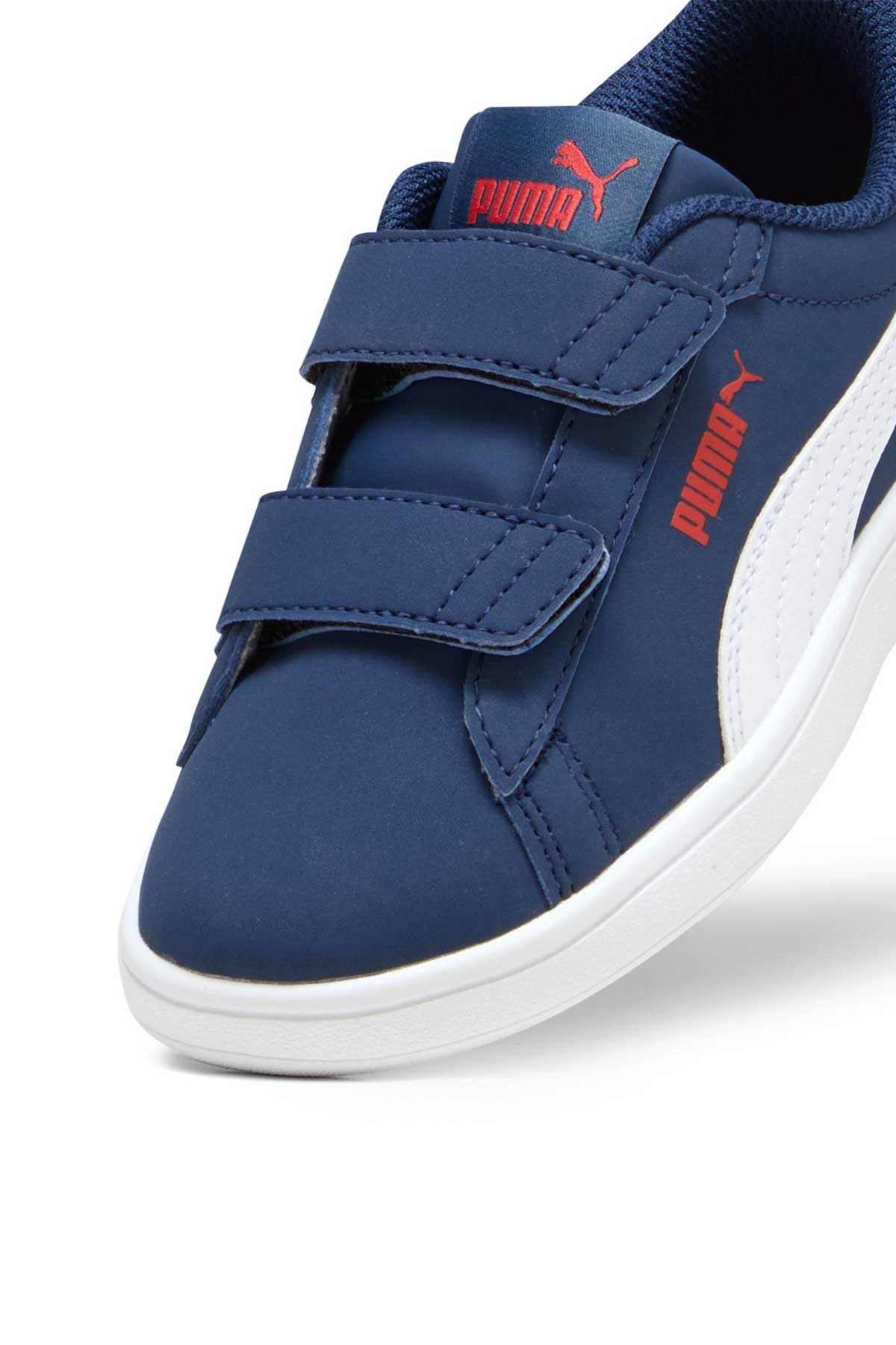 Puma Smash 3.0 Buck V Çocuk Spor Ayakkabı 39204005 Mavi
