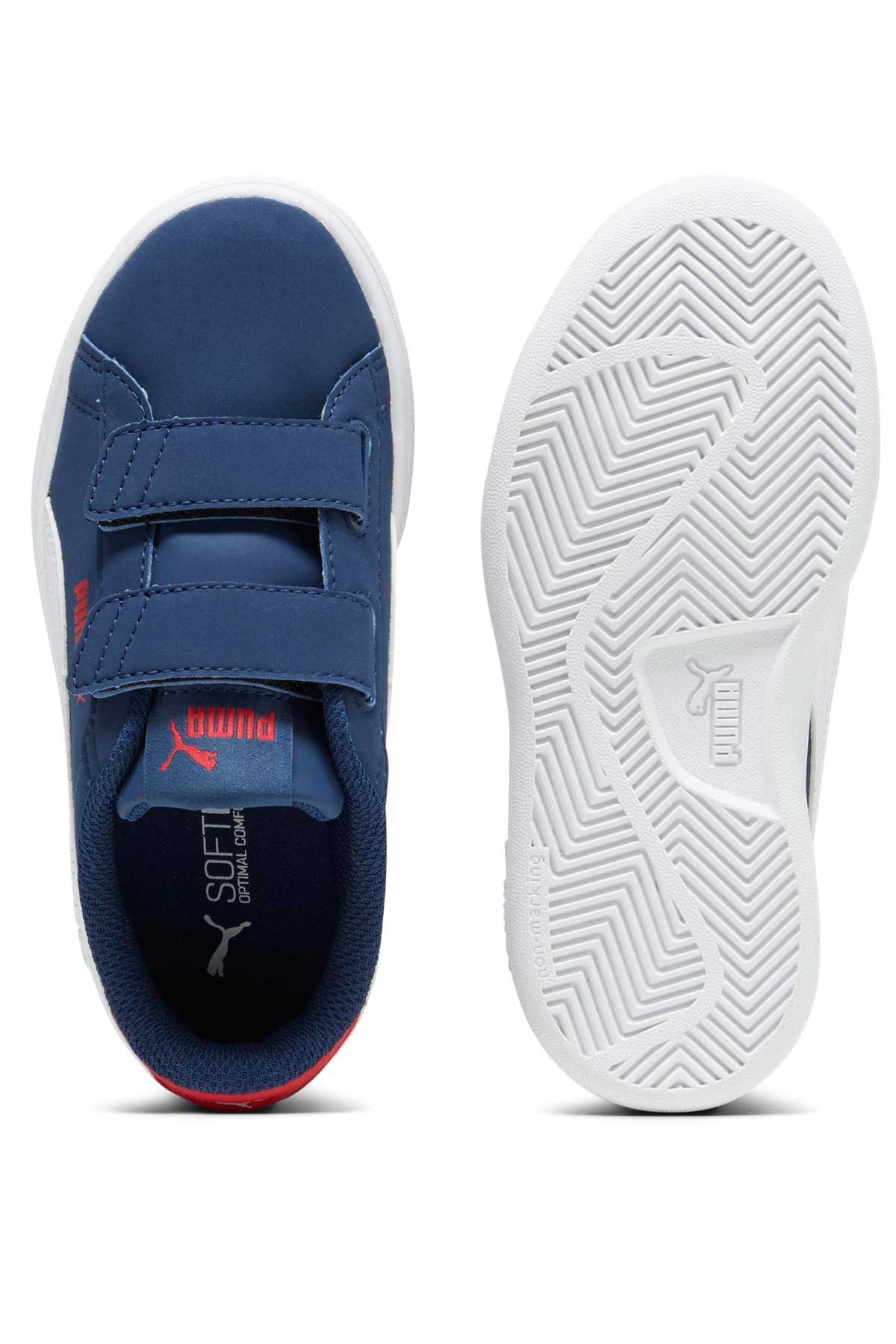 Puma Smash 3.0 Buck V Çocuk Spor Ayakkabı 39204005 Mavi