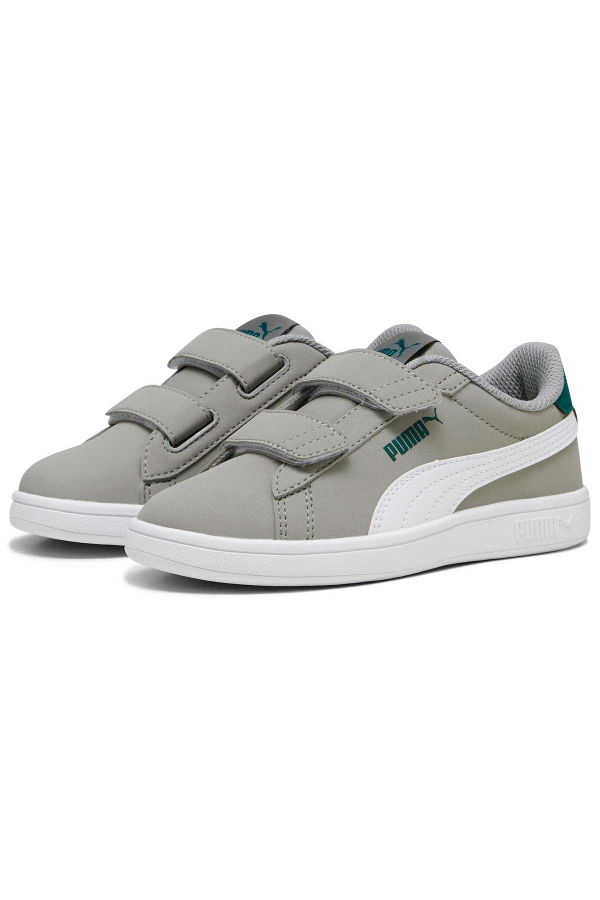 Puma Smash 3.0 Buck V Çocuk Spor Ayakkabı 39204006 Gri