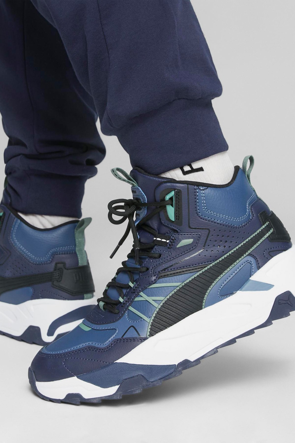 Puma Trinity Mid Hybrid Erkek Spor Ayakkabı 39398501 Mavi