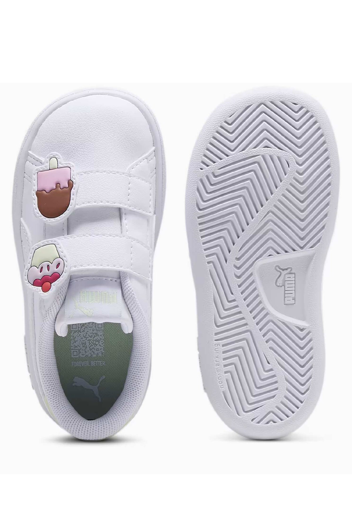Puma Smash 3.0 Badges V Inf Bebek Spor Ayakkabı 39728702 Beyaz
