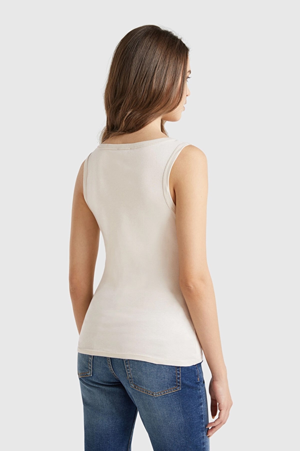 Benetton Kadın Basic Atlet Bej