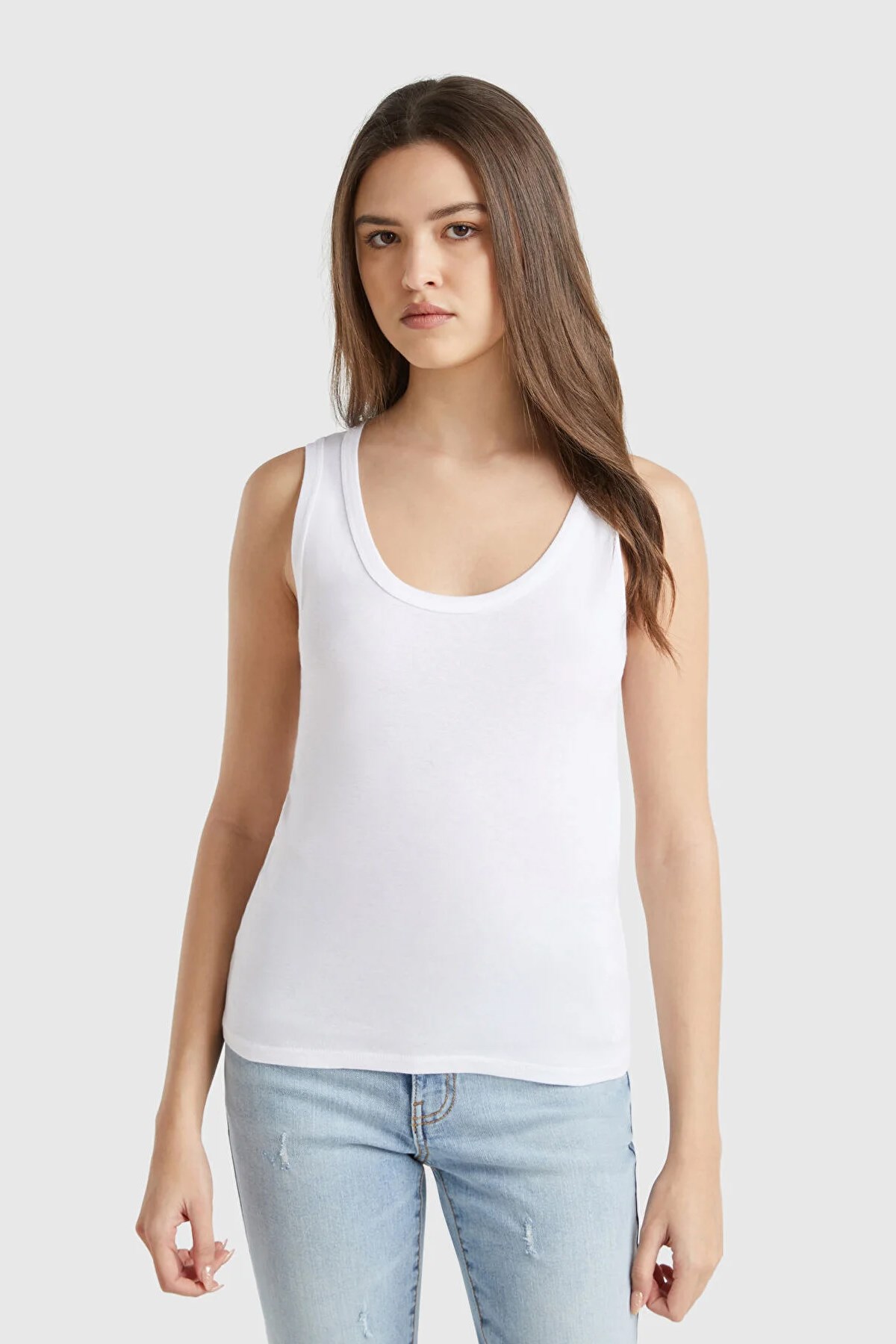 Benetton Kadın Basic Atlet Beyaz