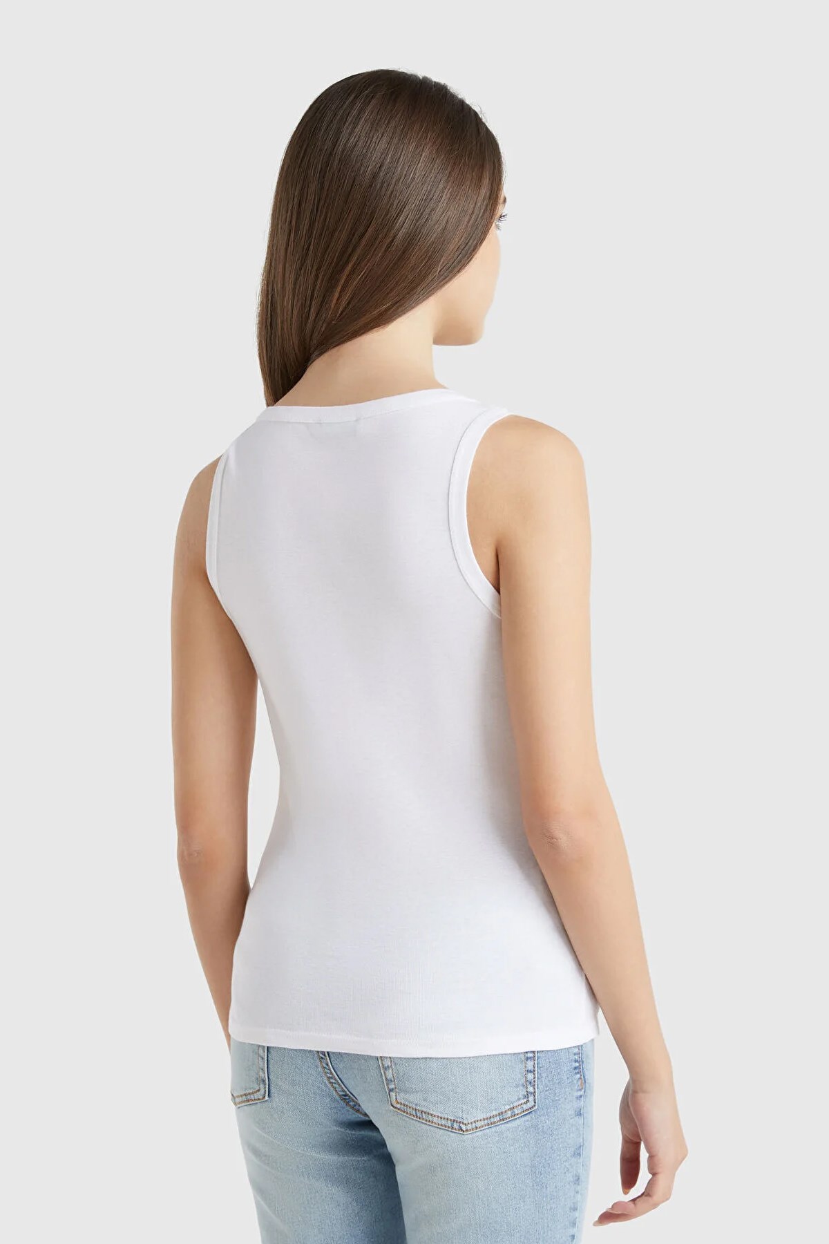 Benetton Kadın Basic Atlet Beyaz