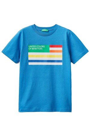 Benetton Çocuk Tişört 3I1XC10A1 Mavi