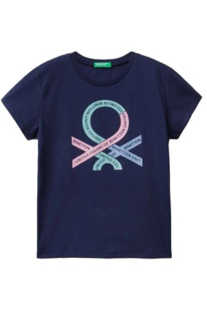 Benetton Çocuk Tişört 3I1XC10AJ Lacivert