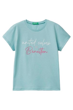 Benetton Çocuk Tişört 3I1XC10AJ Yeşil