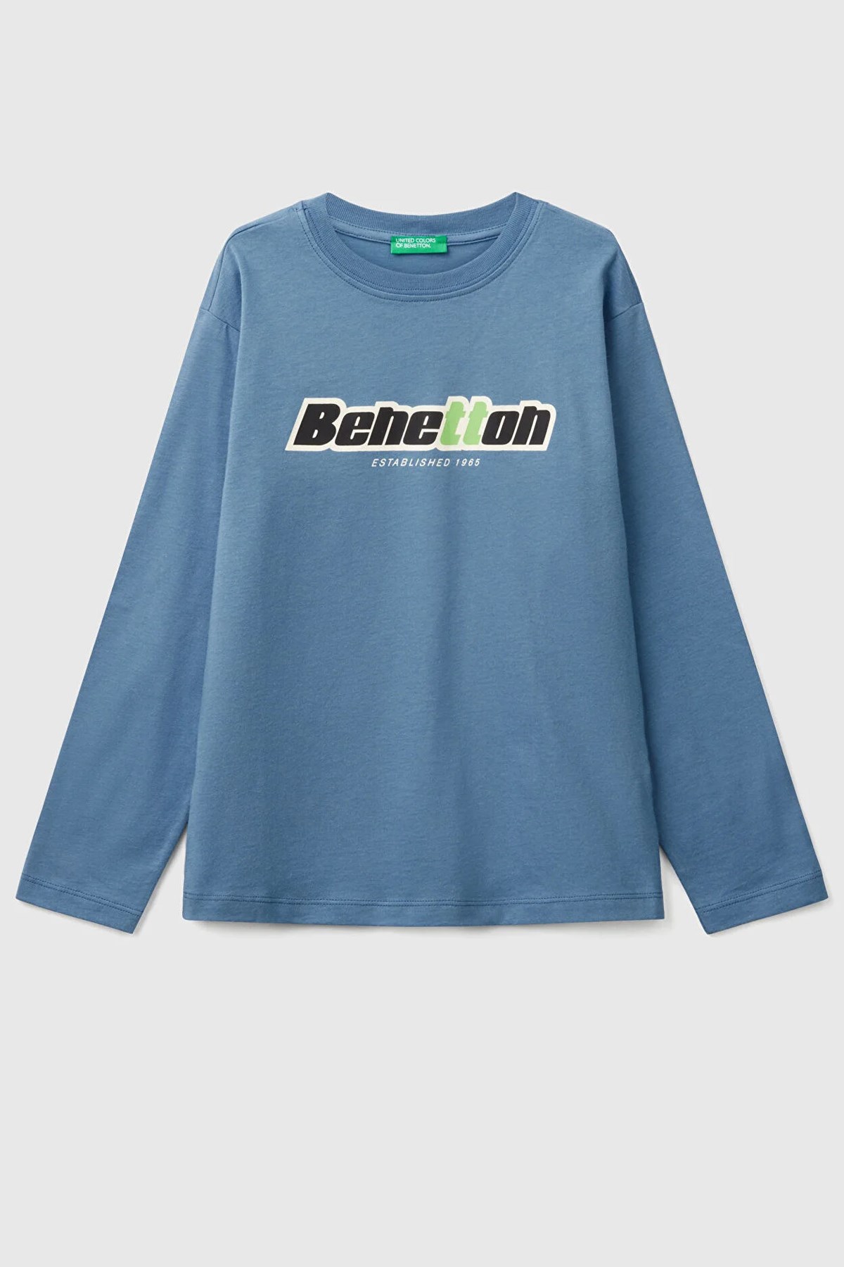 Benetton Erkek Çocuk Uzun Kollu Tişört Mavi