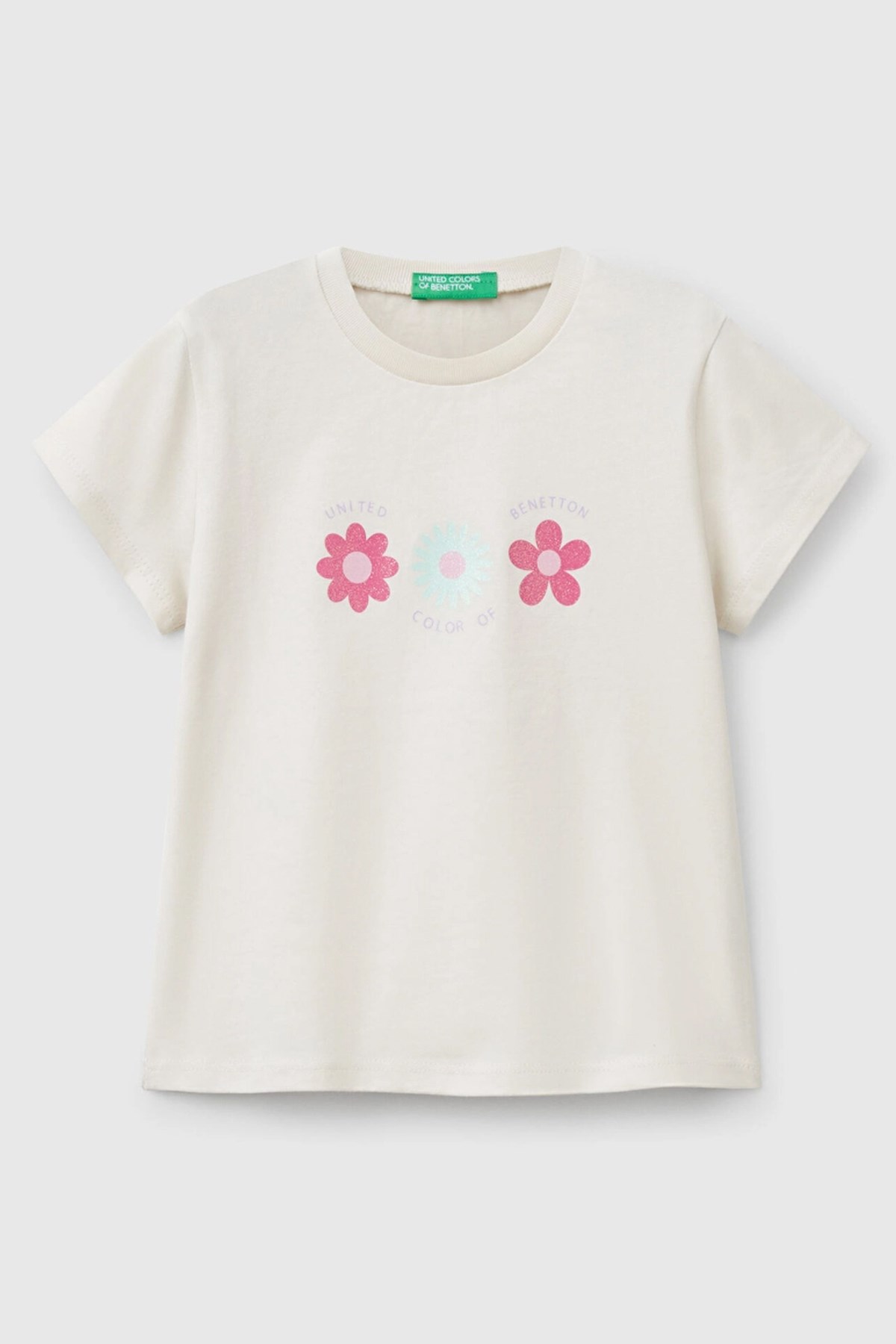 Benetton Kız Bebek Tişört Ekru
