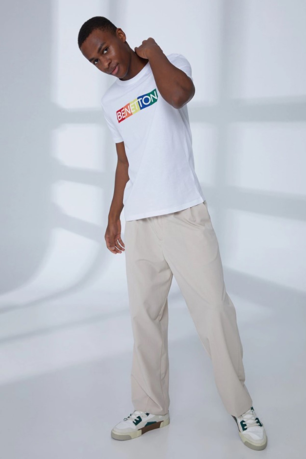 Benetton Erkek Tişört 3I1XU100A Bej