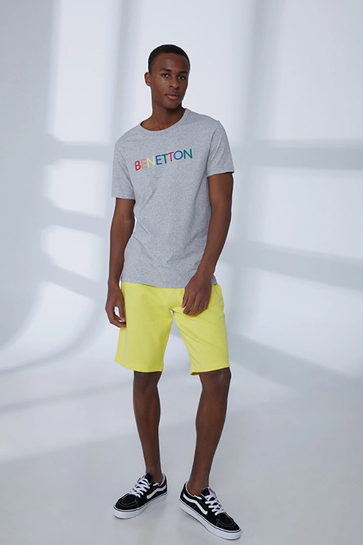 Benetton Erkek Tişört 3I1XU100A Gri