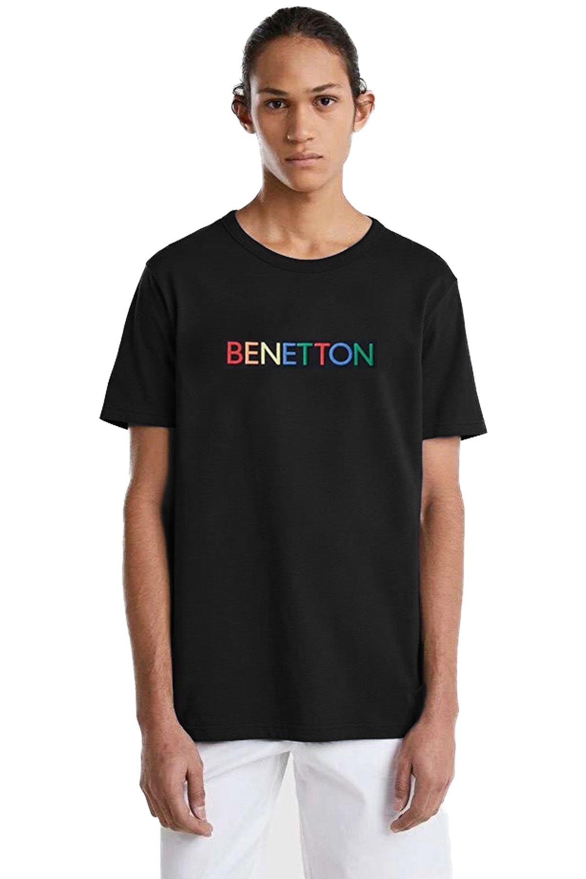 Benetton Erkek Tişört 3I1XU100A Siyah