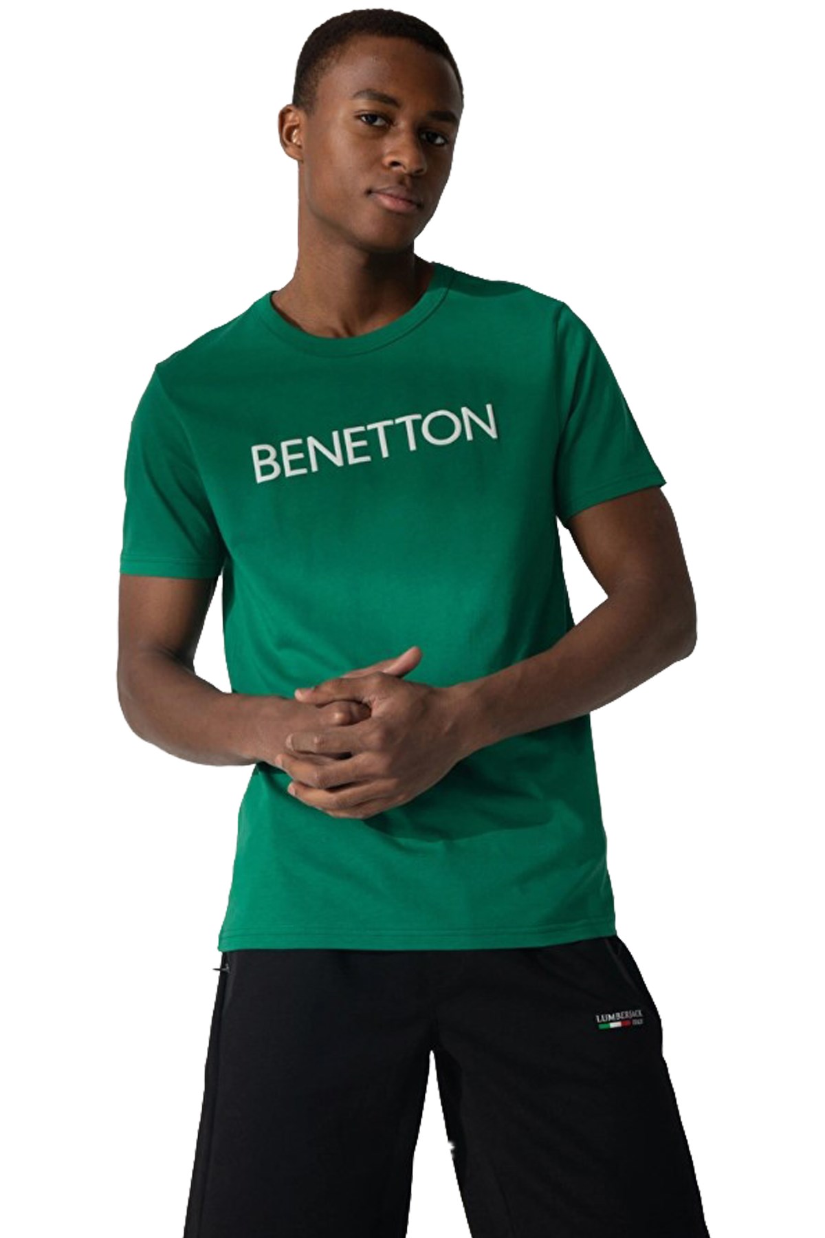 Benetton Erkek Tişört 3I1XU100A Yeşil