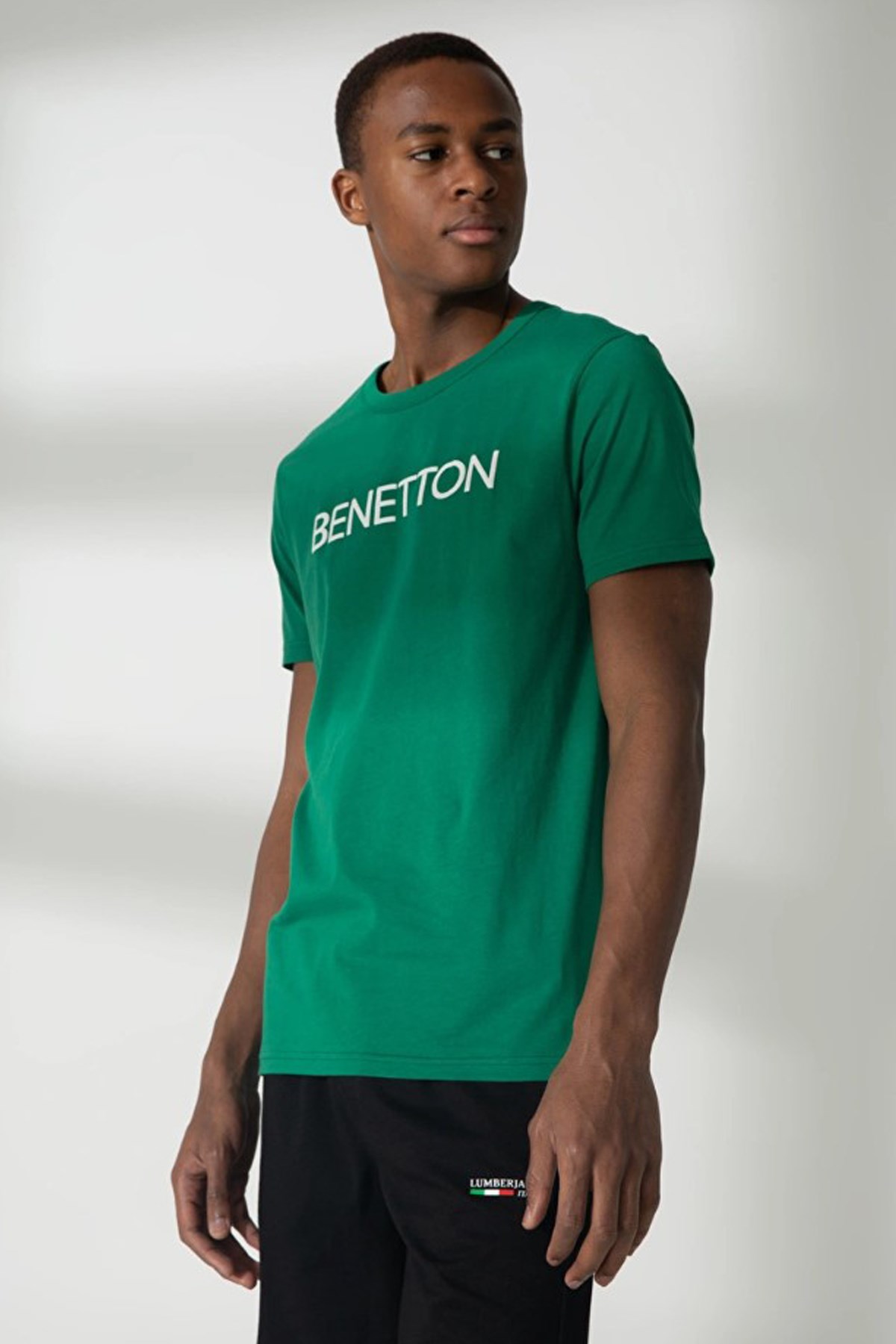 Benetton Erkek Tişört 3I1XU100A Yeşil